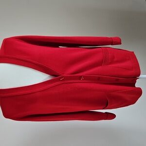 Kasha de Rodier Cardigan SM Red Wool Blend French Classic Office